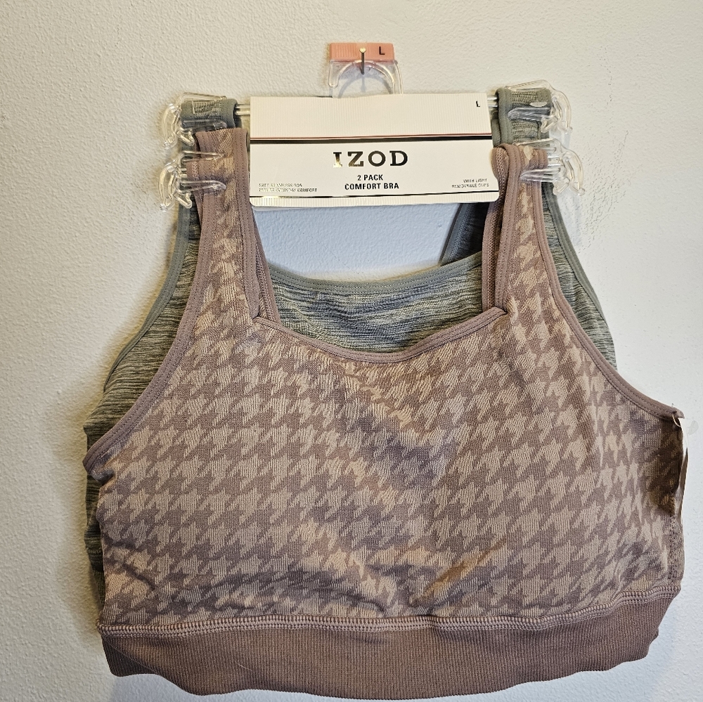 NWT IZOD 2pk sports bra Size L